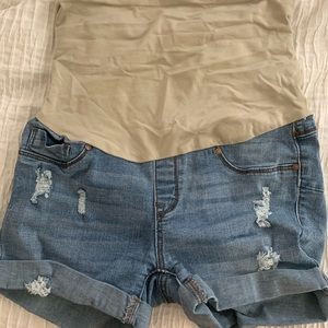 Maternity Blue Jean Shorts